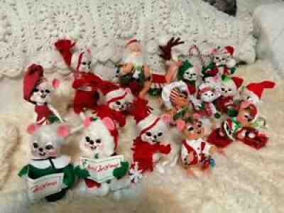ANNALEE CHRISTMAS MICE SANTA REINDEER LOT OF 16