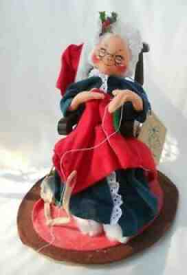 Annalee Mobilitee, 8" Last Minute Sewing, Mrs Claus Mending Santa's Pants 1994