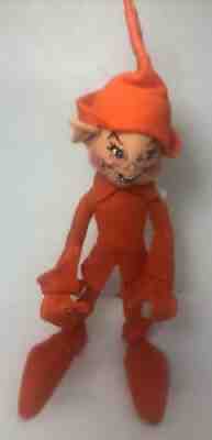 Annalee Halloween Fall Orange Elf Figure Signed EUC 8â? (13T)