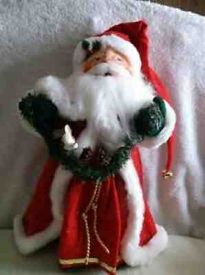ANNALEE CHRISTMAS SANTA CLAUS WITH PINE GARLAND -18 INCHES - 2004
