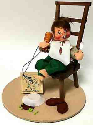 Vintage 7â? Annalee Boy Eating Turkey Drumstick Vignette 320094 Thanksgiving Doll