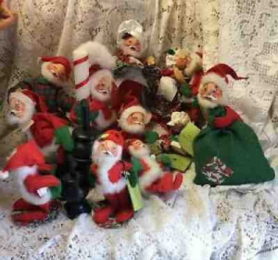 Lof of 12 Annalee Dolls Christmas Santaâ s Assorted Styles & Dates...LOOK