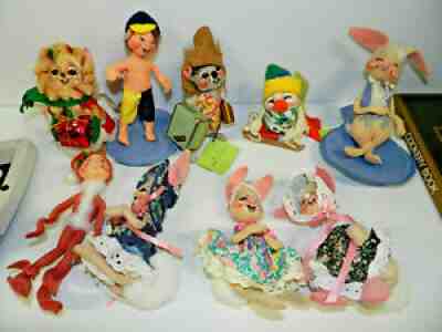 10 Annalee Doll Mixed Lot Mice Rabbit Elf Christmas Beach Duck Mobilitee