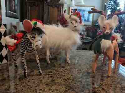 Annalee Christmas Animals Reindeer Zebra Decoration