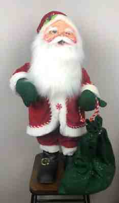 Jumbo 30" Annalee Winking Santa Claus Standing Toy BagChristmas Decor Large 2007