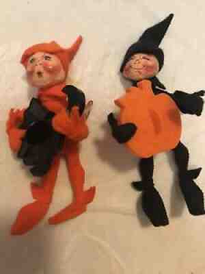 LOT OF (2) DIFFERENT 5" ANNALEE DOLL - 1995 HALLOWEEN COOKIE CUTTER ELVES