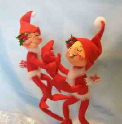 Annalee Elves Christmas Holly Berry Santa Caps Just Playing Around New MIP NOS