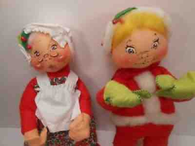18 inch Annalee Mobilitee Mrs Santa Claus 1967/69 + 1971 Annalee 18" Girl