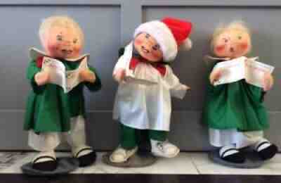 ANNALEE VINTAGE CHRISTMAS CAROLING KIDS 20" BOY HIDING SLINGSHOT BEHIND HIS BACK