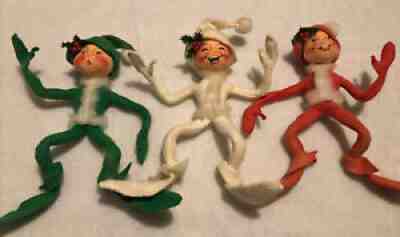 Anna Lee Christmas, Lot Of 3 Elves, 1995-97
