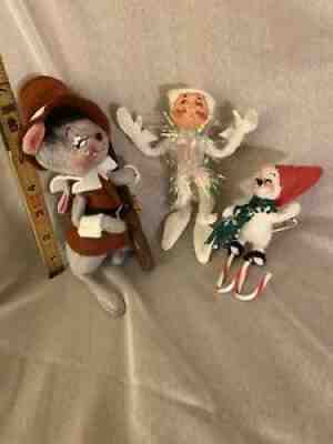 1994 ANNALEE Jack Frost , 1997 PILGRIM,1997 Candy cane SKATER All Three For $40