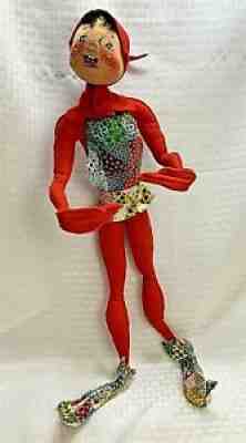Vintage Annalee Patchwork Christmas Elf Large 20 inch