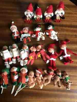 Rare opportunity 23 VINTAGE CHRISTMAS Ornaments THEME ANNALEE DOLLS anna lee #1