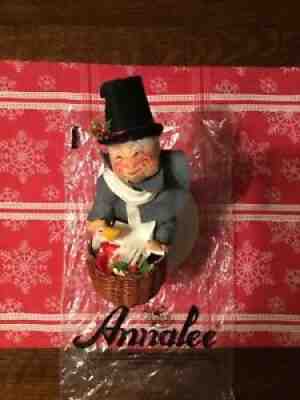 1988 Annalee Charles Dickens Scrooge with Goose in Basket - New / Mint Condition