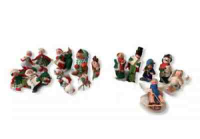 Lot of 16 Annalee Dolls 90s Christmas Reindeer Mice Santa Frosty Angel Carolers