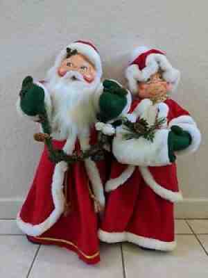 Giant 30" Annalee Santa Claus AND Mrs. Claus Dolls