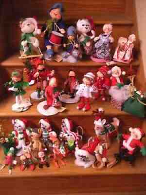 Annalee Christmas Doll Lot of 26 Vintage Rare Mice Santa Carolers Deer Elves