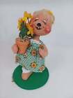 10" Country Girl Bear with Flower Pot 094296 Annalee