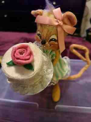 Vintage 1992 Annalee BIRTHDAY GIRL MOUSE W/CAKE #2026 BNWT & Bag Never Used