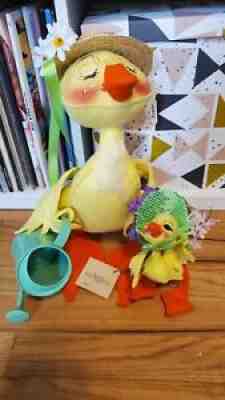 Vintage Annalee Duck Watering Can & Small Duck Lot 1990s