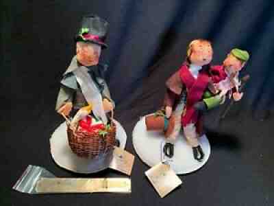 Annalee Mobilitee Dickens Series Scrooge w brass plack & Bob Cratchet wTiny Tim