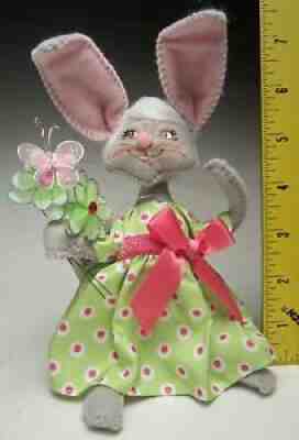 Annalee New for 2021 Mobility Doll 6" Spring Easter Girl Bunny in Green Dress