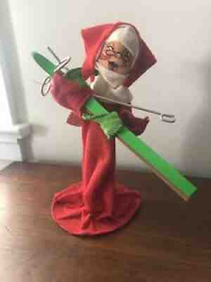 Rare Vintage Annalee 1969 Nun With Skis Winking Eye Red Habit 8â?