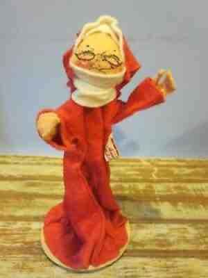 Vintage 1960s Annalee 8" Nun With Glasses and Red Habit