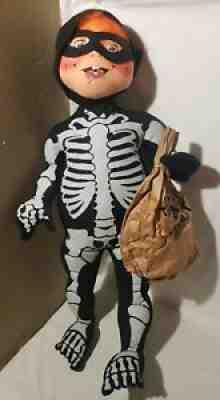 Vintage 1996 30" Skeleton Kid Halloween Doll Rare Orange Hair