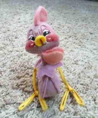 Annalee Mobilitee 1971 Easter Spring Purple Rooster Chicken Squinty Eyes Mfr Tag
