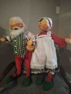 Vtg AnnaLee Large Mr & Mrs Santa Claus 30" Mobilitee Dolls jumbo 1983 christmas