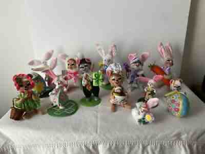 Lot 12 NWT Annalee Dolls Springtime Easter Bunny Rabbit Mouse New Chef