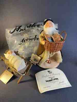 Annalee Nativity Baby Jesus& Peasant Holding Basket with Bread and Fish(COA)