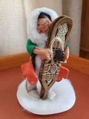 EUC 7" Eskimo Kid with Snowshoes Annalee Doll, 1988, Winter, Christmas, Holiday
