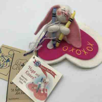 Annalee Mobilitee Doll w/ Tags 3" Hugs & Kisses Bunny #9887 Valentines Day Cute