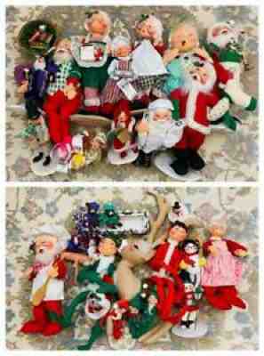 Huge 30pcs Lot Vintage Annalee Mobilitee Christmas + Dolls Figures 1960s-2000s