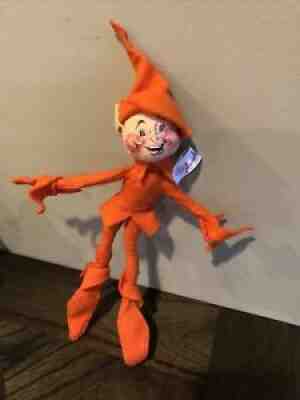 Vintage Annalee Orange Elf Pixie 1957 10" Tall Excellent Condition Smiling Mouth