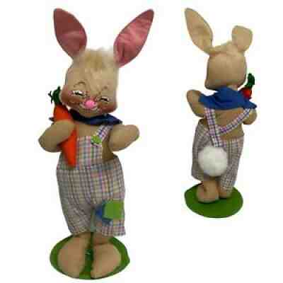 Vintage 1992 Annalee Painter Artist Bunny boy with carrots 21" inches