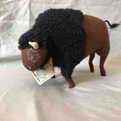 RARE 1998 Annalee Dolls Brown Plush Buffalo Made In Meredith NH USA Original Tag