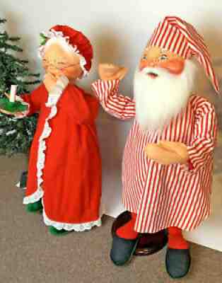 Annalee Doll 30â? Vintage Mr. & Mrs. Tuckered Santa in Pajamas #620588 Xmas Must!