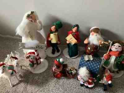 Annalee 18" White Christmas Santa Lot - Carolers Deer Bear North Pole Mouse