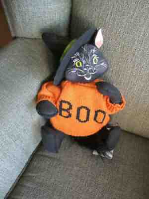 VINTAGE COMTEMPORARY ANNALEE DOLLS HALLOWEEN BOO SCAREDY CAT DOLL FIGURE TAGS