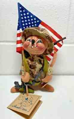 1991 Annalee Military Soldier Mouse Doll Army Marine American Flag #9931 New