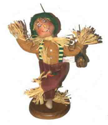 Obscure Annalee Scarecrow on Wooden Base w/Birdhouse, Nest w/Red Bird Vtg 2002