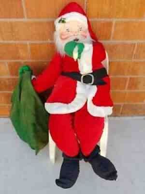 HUGE 44" Vintage Annalee Santa Claus Doll holding gift sack - Gigantic