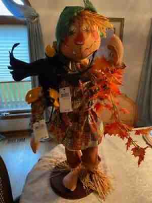2 annalee dolls halloween- 30" Scarecrow and 8" Country Crow