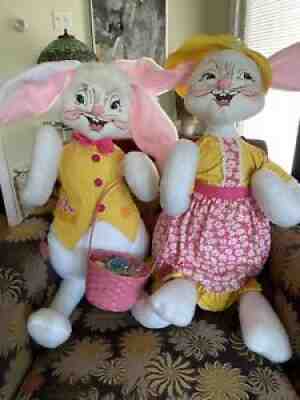 Annalee 30 inch Easter Bunny Girl and Boy