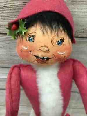 Vintage Annalee LARGE 22" Christmas Posable 1954/89 Mobilitee Elf Pixie Doll Red