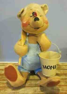 Vintage 1984/1985 Annalee 18" Bear with Honey Pot, Spoon and Bee