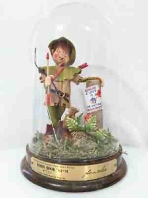 1984 ANNALEE ROBIN HOOD FIGURINE DOLL GLASS DOME NUMBERED SIGNED 537 STOCK